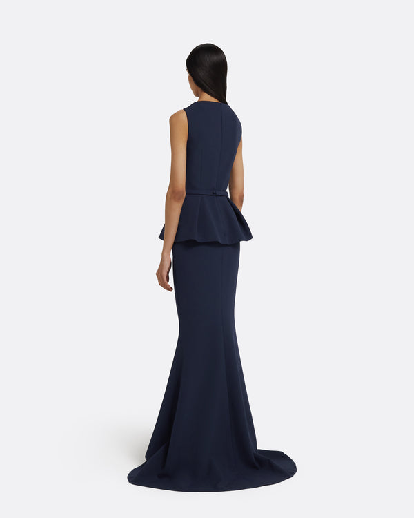 Safiyaa Carter Long Dress In Maritime Blue