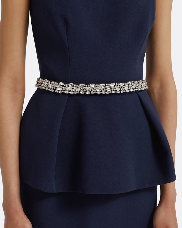 Safiyaa Carter Long Dress In Maritime With Crystal