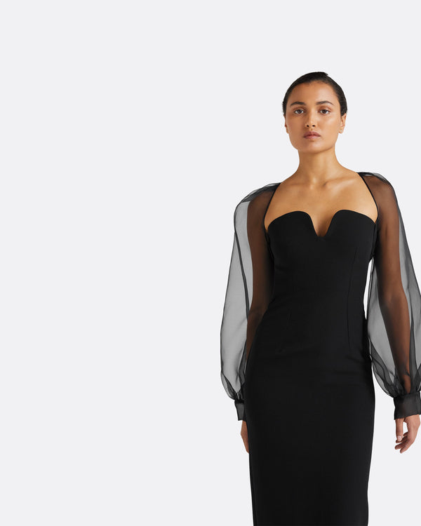 Safiyaa Catalina Black Midi Dress