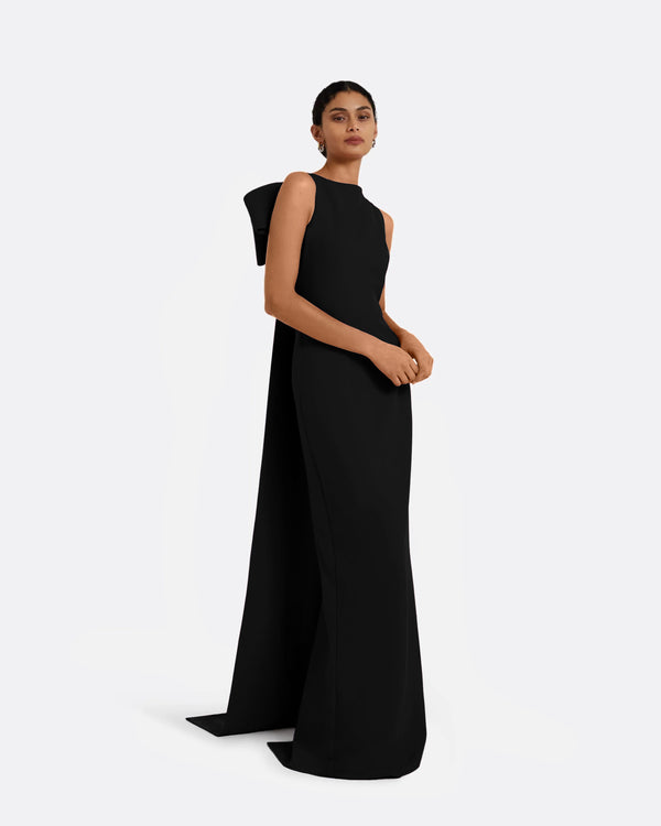 safiyaa Celestia Black Long Dress