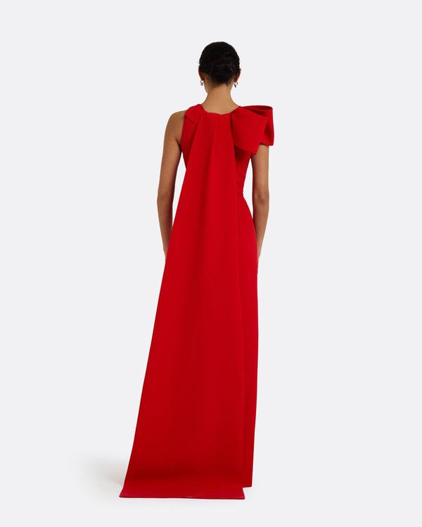 Safiyaa Celestia Cherry Red Long Dress
