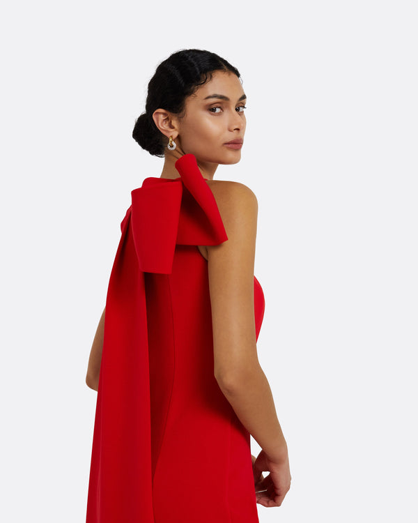 Safiyaa Celestia Cherry Red Long Dress