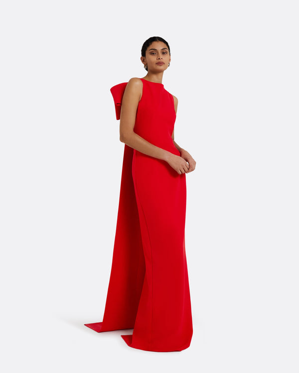 Safiyaa Celestia Cherry Red Long Dress