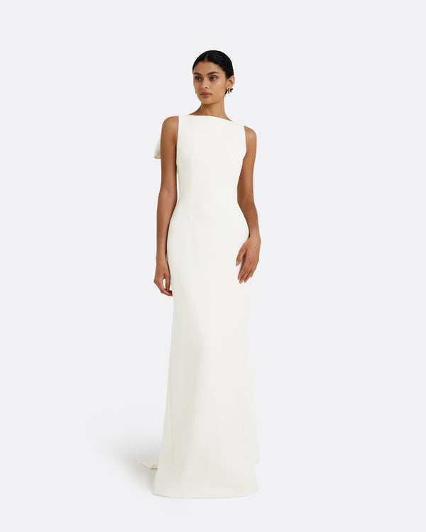 safiyaa Celestia Ivory Long Dress