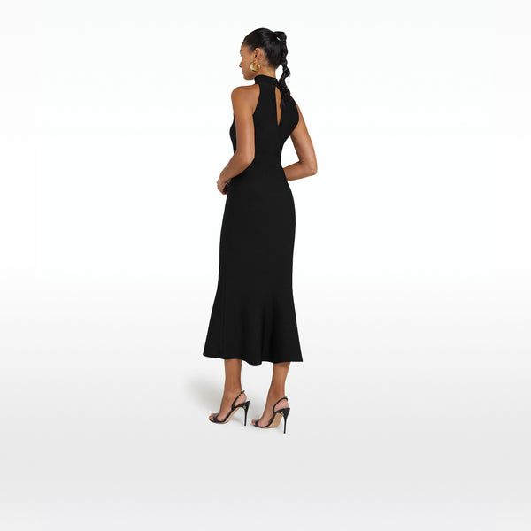 Safiyaa Chasca Black Knit Midi Dress
