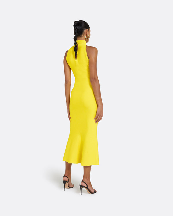 Safiyaa Chasca Canary Knit Midi Dress