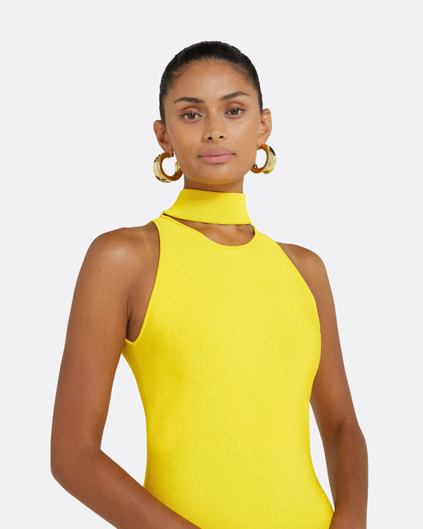 Safiyaa Chasca Canary Knit Midi Dress