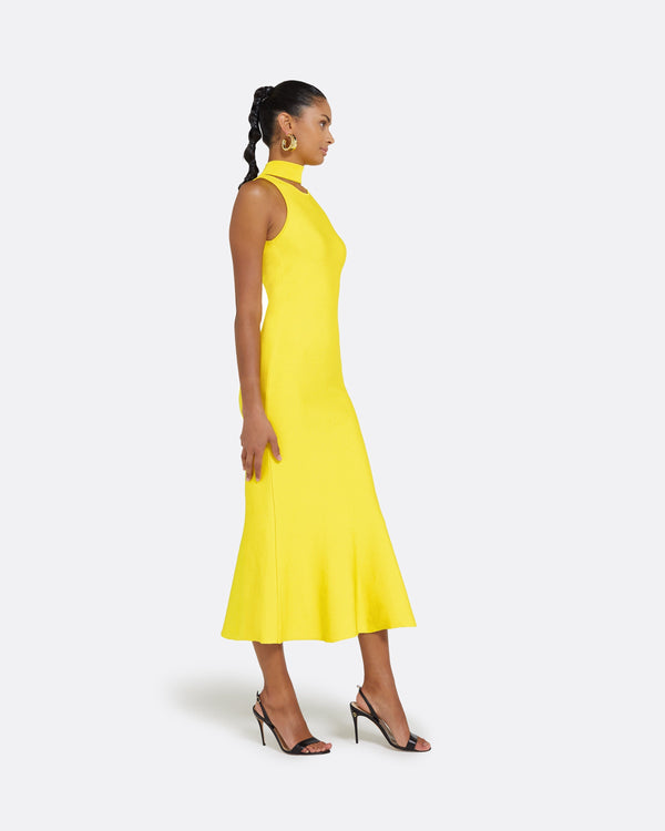 Safiyaa Chasca Canary Knit Midi Dress