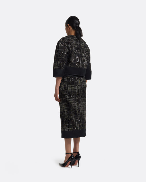 Safiyaa Chaya Jacket In Black On Black & Gold