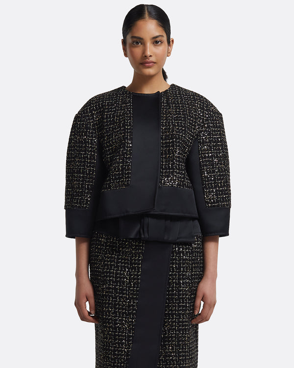 safiyaa Chaya Jacket in Black on Black & Gold