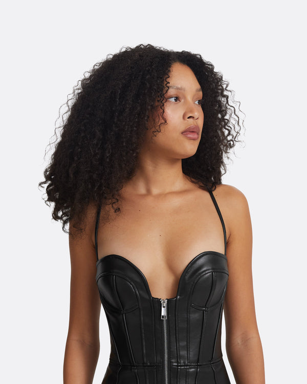 Safiyaa Chelle Black Midi Dress