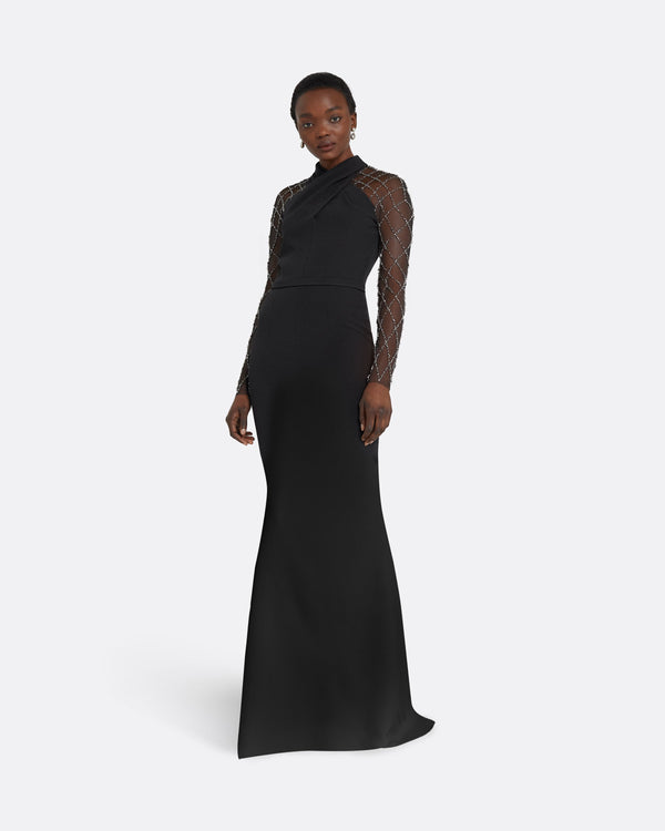 safiyaa Clarence Black Long Dress