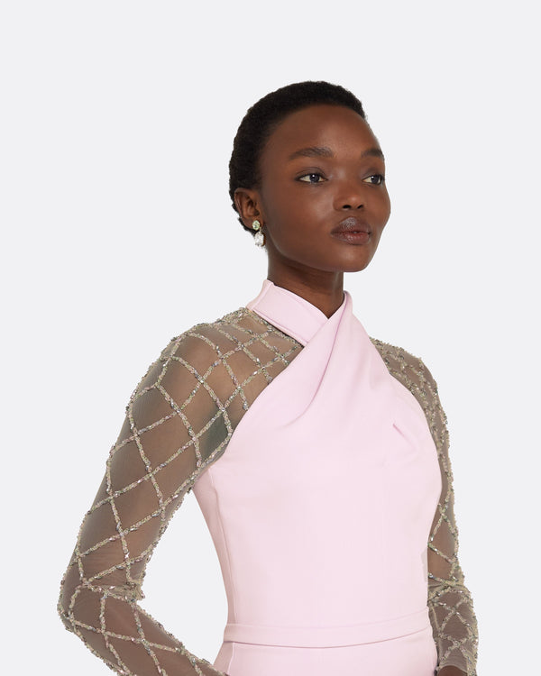 Safiyaa Clarence Lilac Snow Long Dress