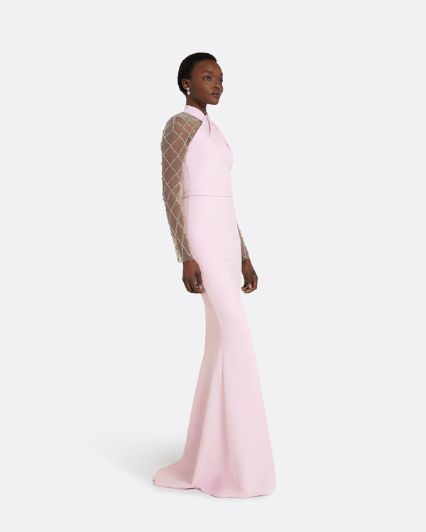 Safiyaa Clarence Lilac Snow Long Dress