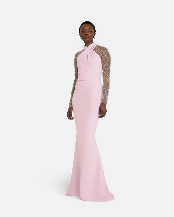 safiyaa Clarence Lilac Snow Long Dress