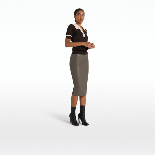 Safiyaa Cleo Dark Mocha & Powder Knit