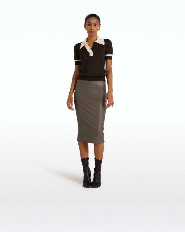 safiyaa Cleo Dark Mocha & Powder Knit