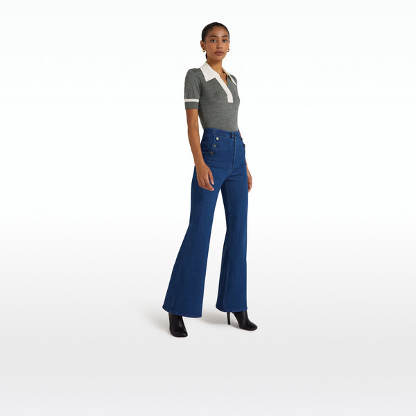 Safiyaa Cleo Stone Melange & Ivory Knit