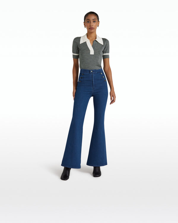 safiyaa Cleo Stone Melange & Ivory Knit