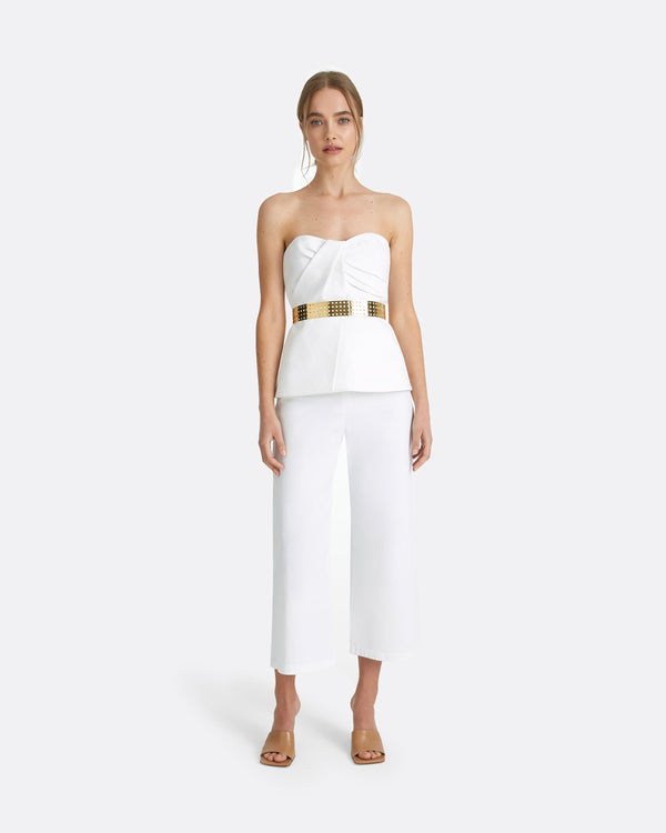 Safiyaa Clio Gold Metal Belt