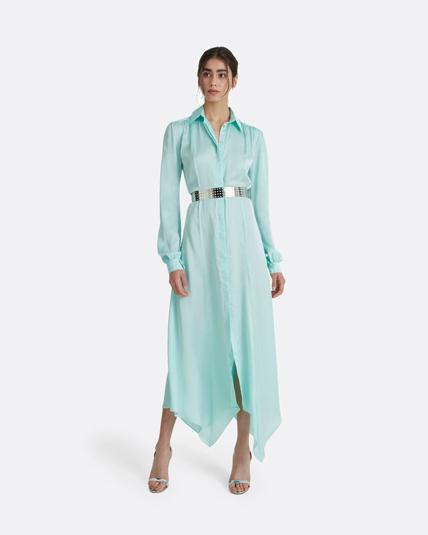 Safiyaa Clio Silver Metal Belt