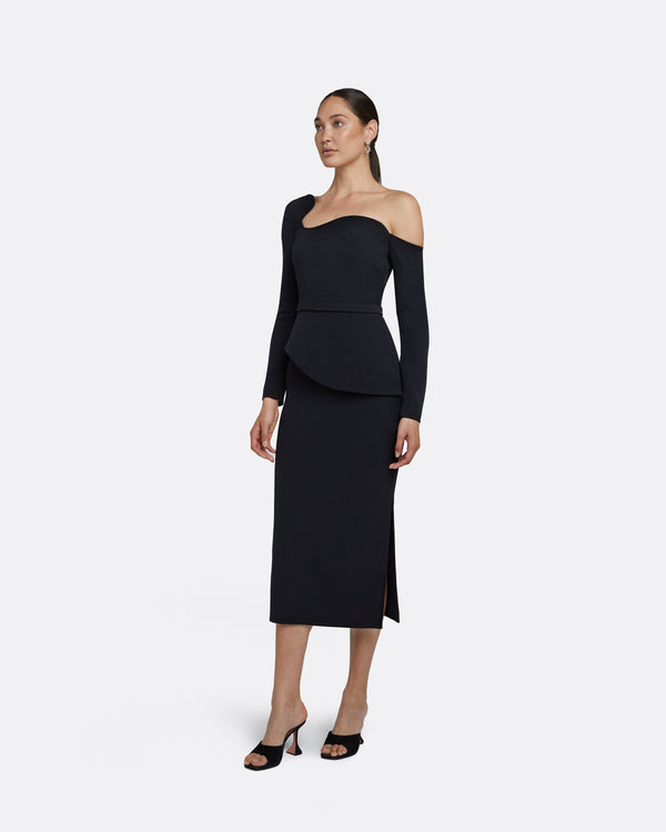 Safiyaa Constanza Black Midi Dress
