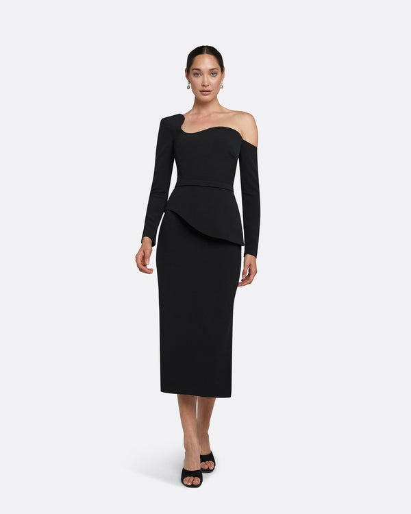 safiyaa Constanza Black Midi Dress