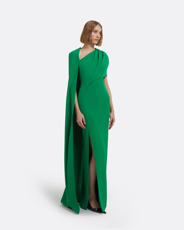 Safiyaa Contessa Long Dress In Jewel Green