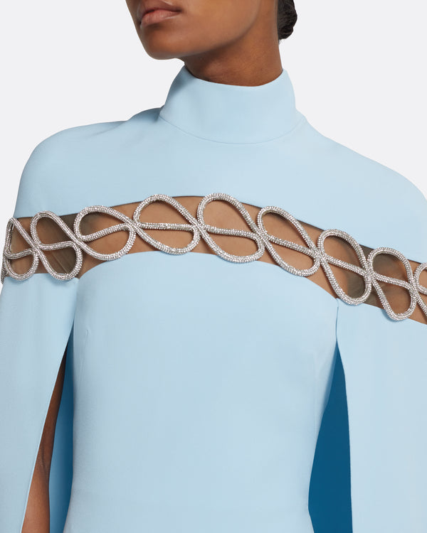 Safiyaa Coran Long Dress In Pale Blue