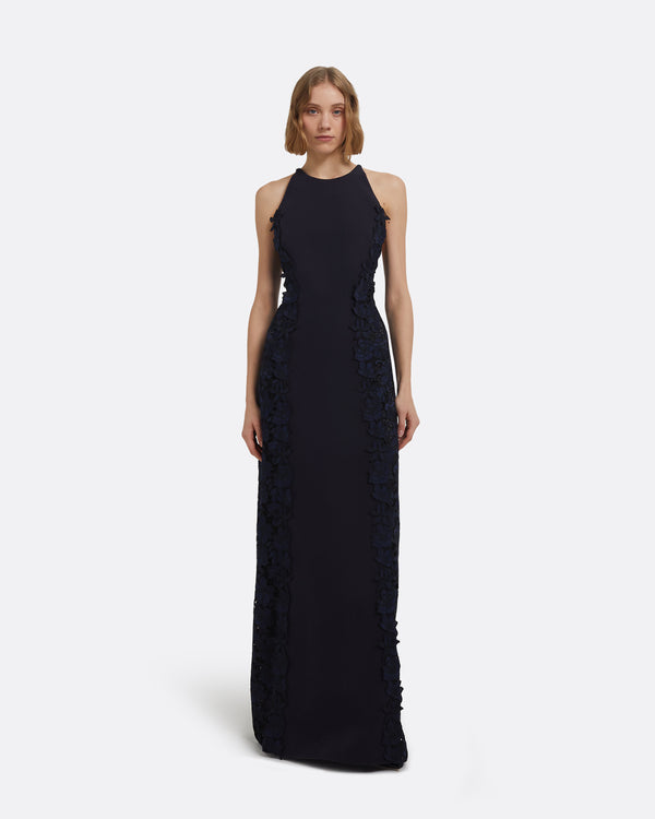 safiyaa Dakota Long Dress in Midnight Navy