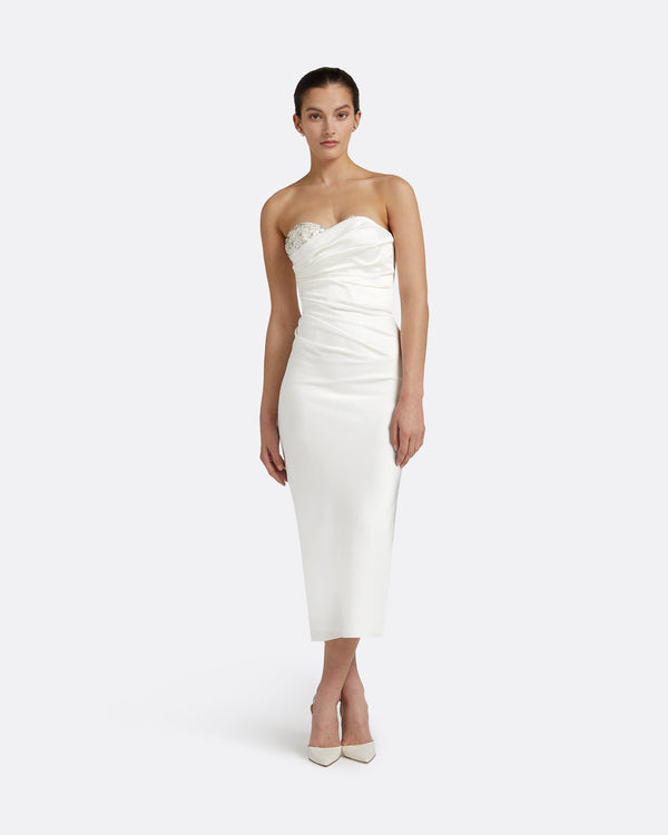 safiyaa Danielle Ivory Midi Dress