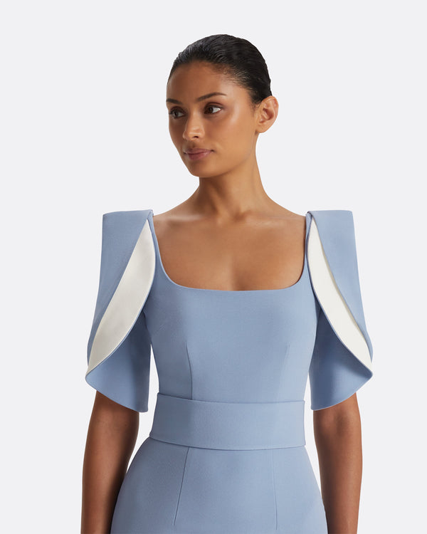 Safiyaa Dara Blue Ash Long Dress