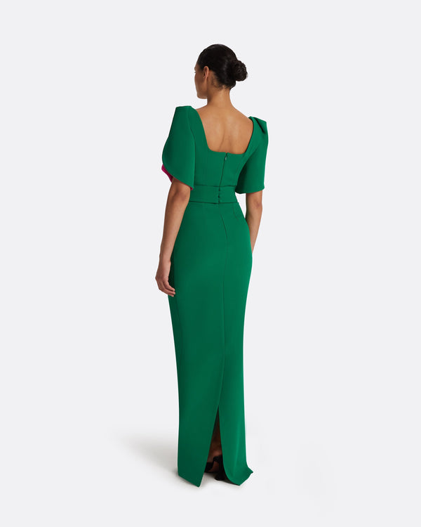 Safiyaa Dara Jewel Green Long Dress