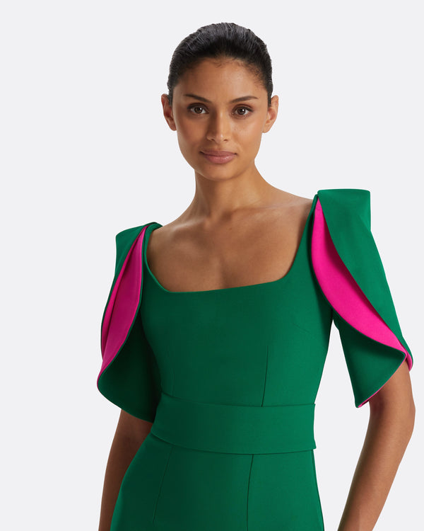 Safiyaa Dara Jewel Green Long Dress