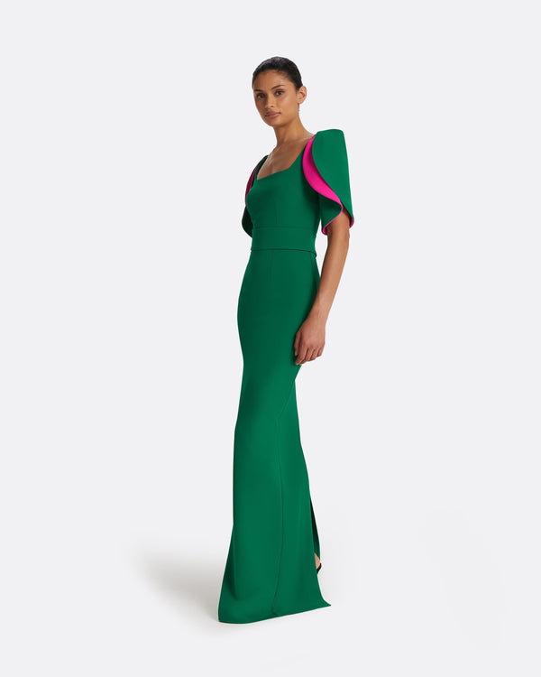 Safiyaa Dara Jewel Green Long Dress