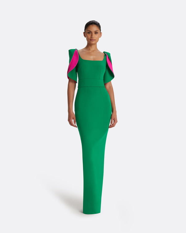 safiyaa Dara Jewel Green Long Dress