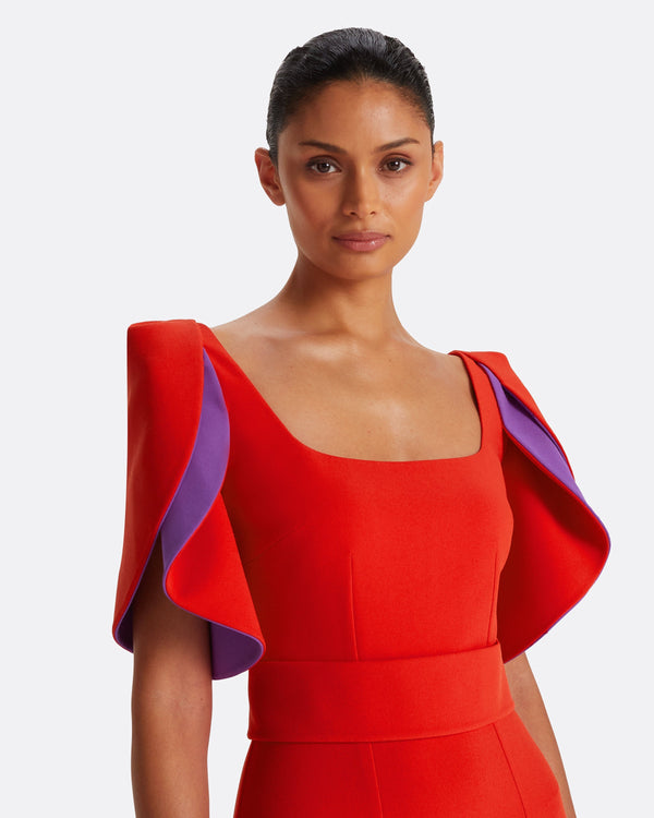 Safiyaa Dara Scarlet Red Long Dress