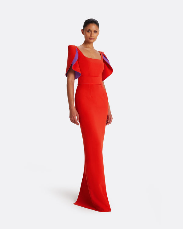Safiyaa Dara Scarlet Red Long Dress