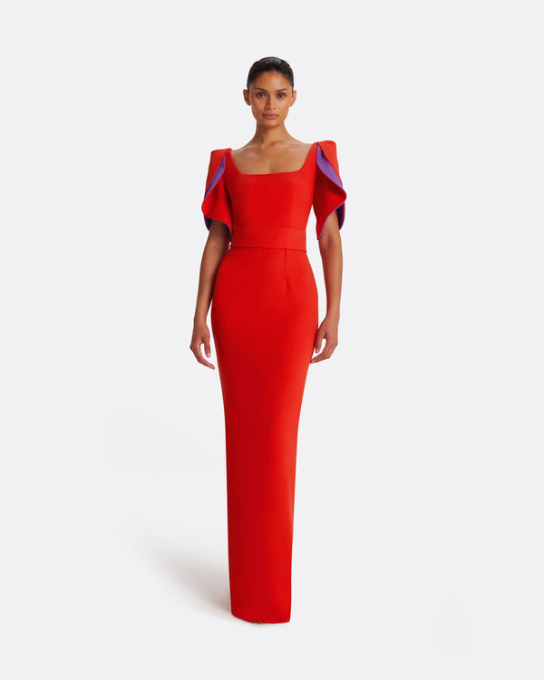 safiyaa Dara Scarlet Red Long Dress