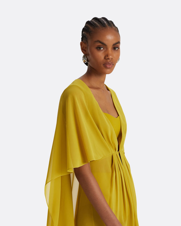 Safiyaa Davey Chartreuse Short Dress