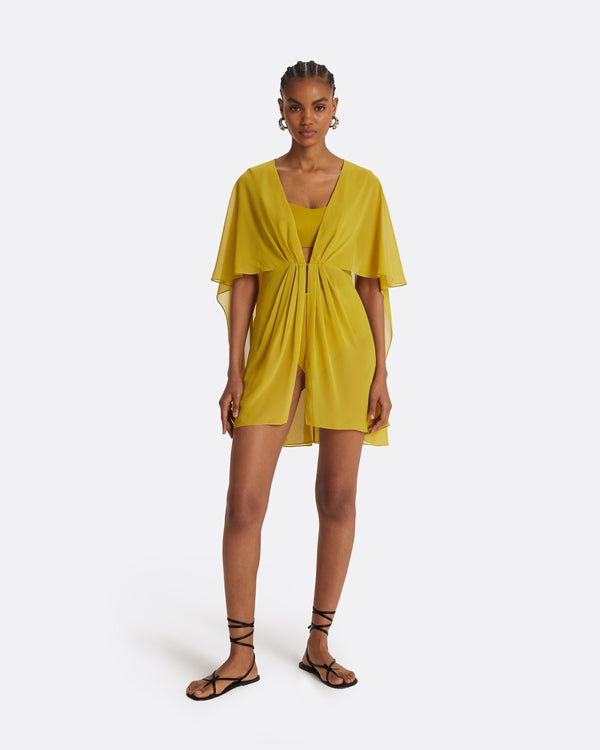 safiyaa Davey Chartreuse Short Dress