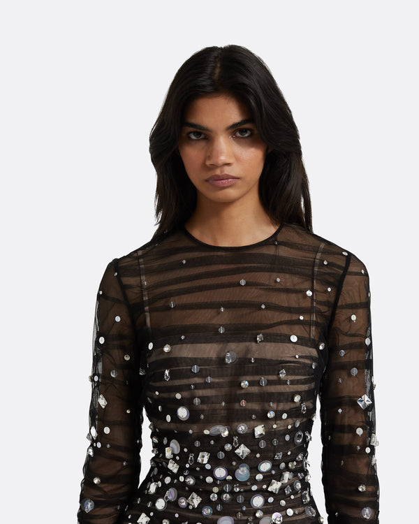 Safiyaa Defne Black Long Dress