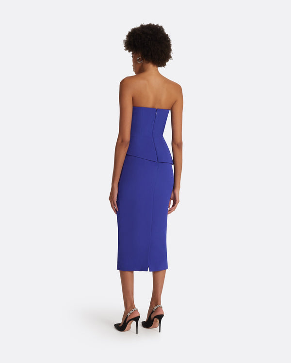 Safiyaa Delani Azure Blue Midi Dress