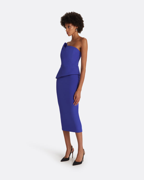 Safiyaa Delani Azure Blue Midi Dress