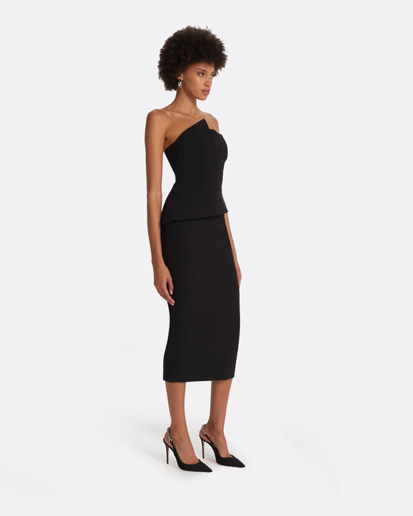Safiyaa Delani Black Midi Dress