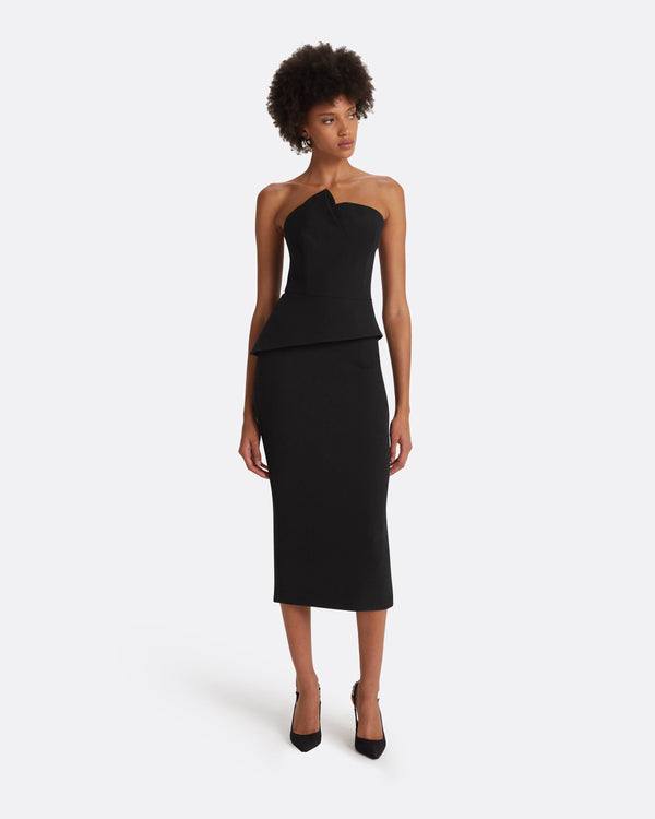 safiyaa Delani Black Midi Dress