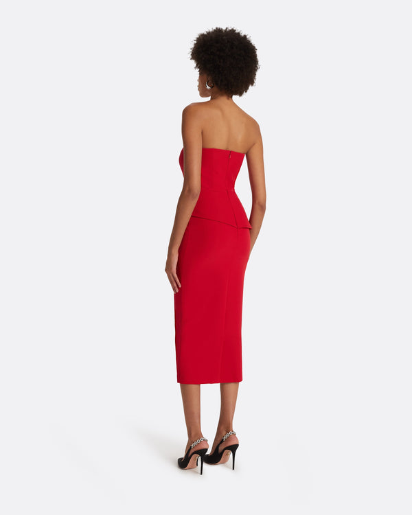 Safiyaa Delani Crimson Midi Dress