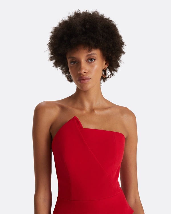 Safiyaa Delani Crimson Midi Dress