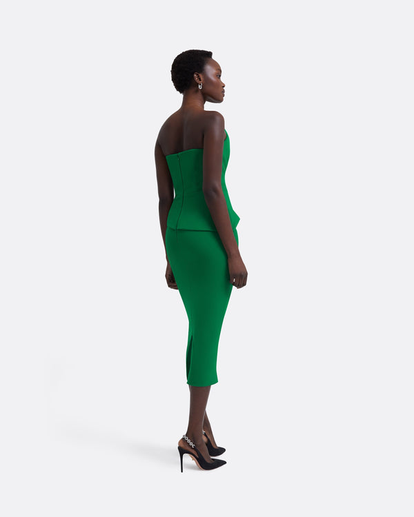Safiyaa Delani Jewel Green Midi Dress