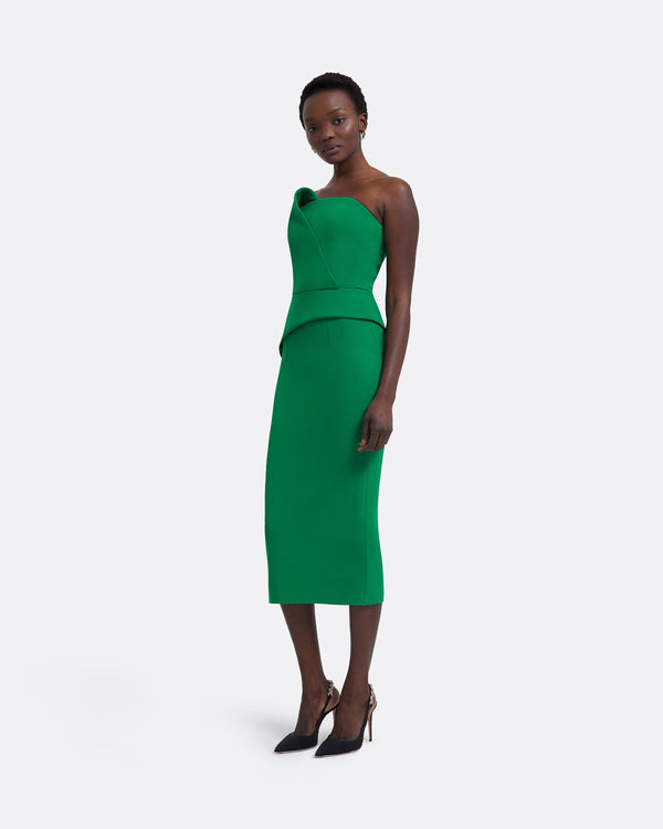Safiyaa Delani Jewel Green Midi Dress